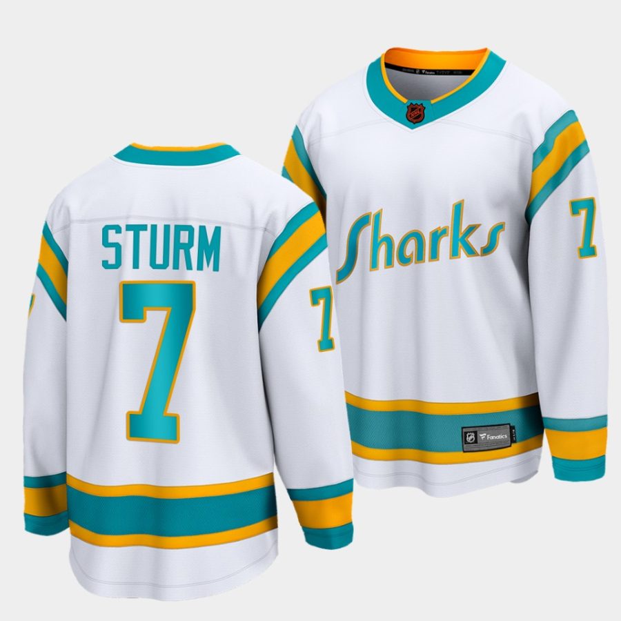 nico sturm sharks white special edition 2.0 breakaway player jersey