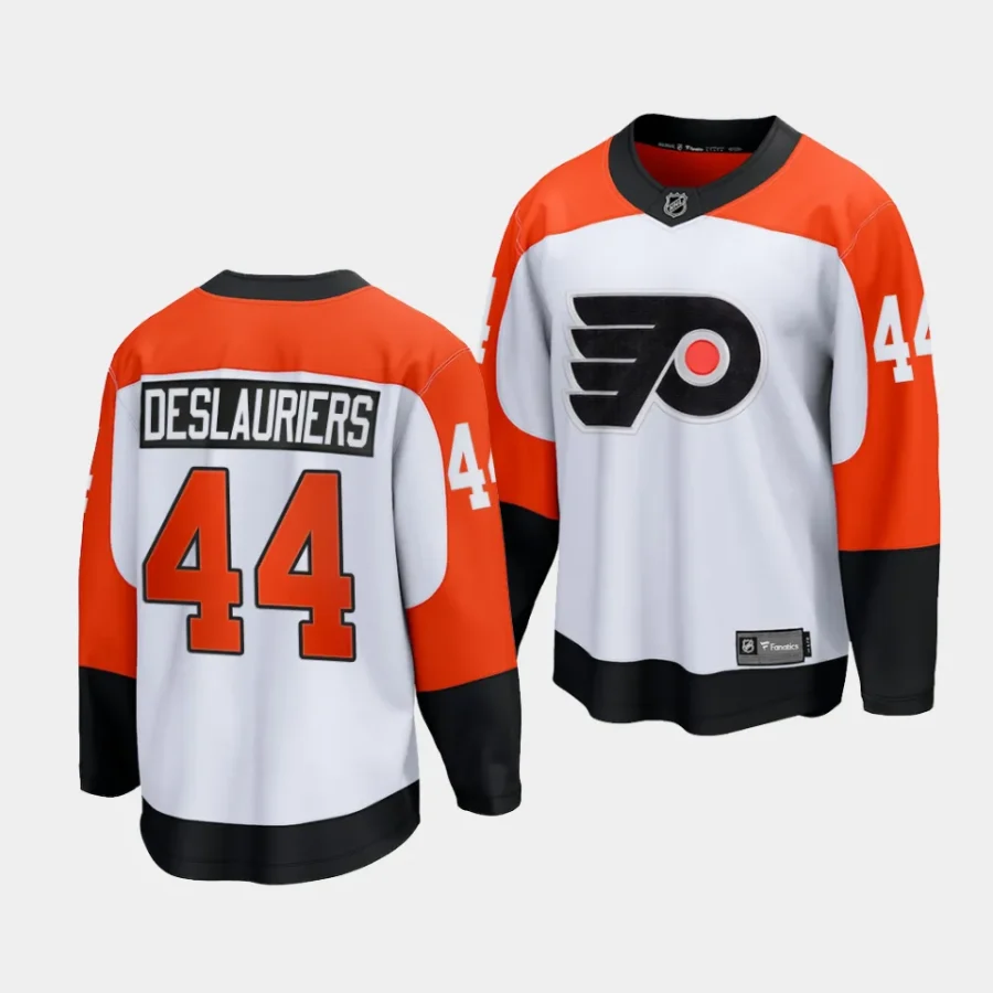 nicolas deslauriers flyers white 2023 24away premier jersey