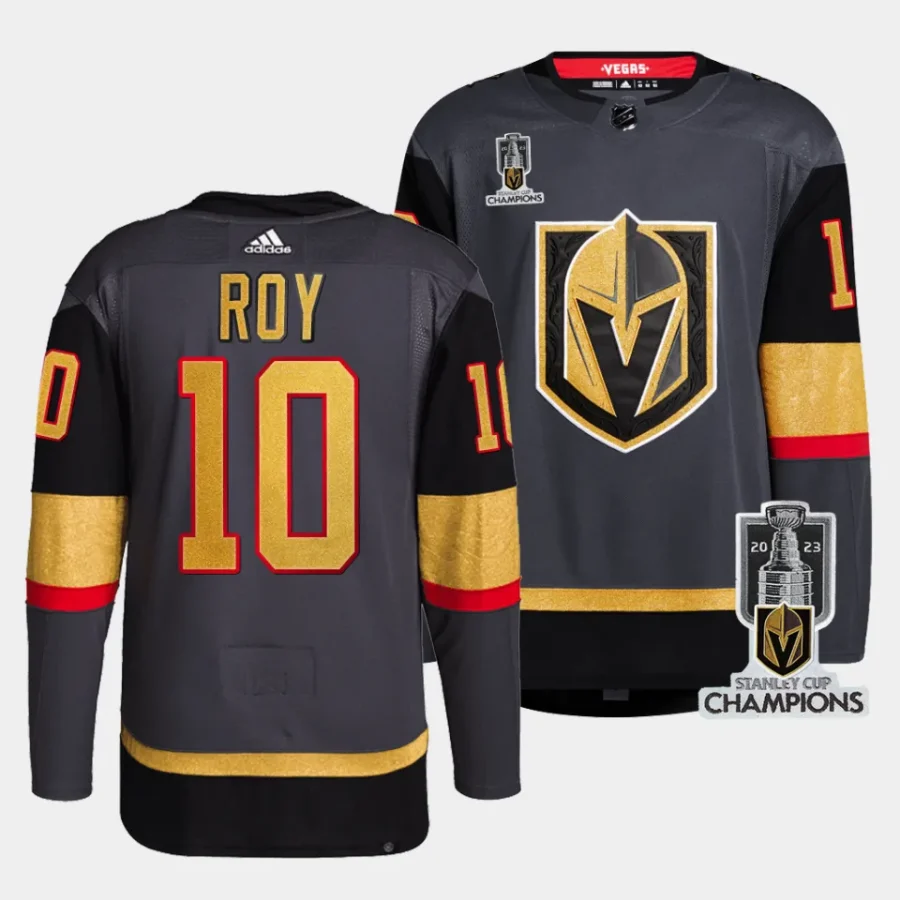 nicolas roy vgk 2023 stanley cup champions gray authentic alternate men jersey