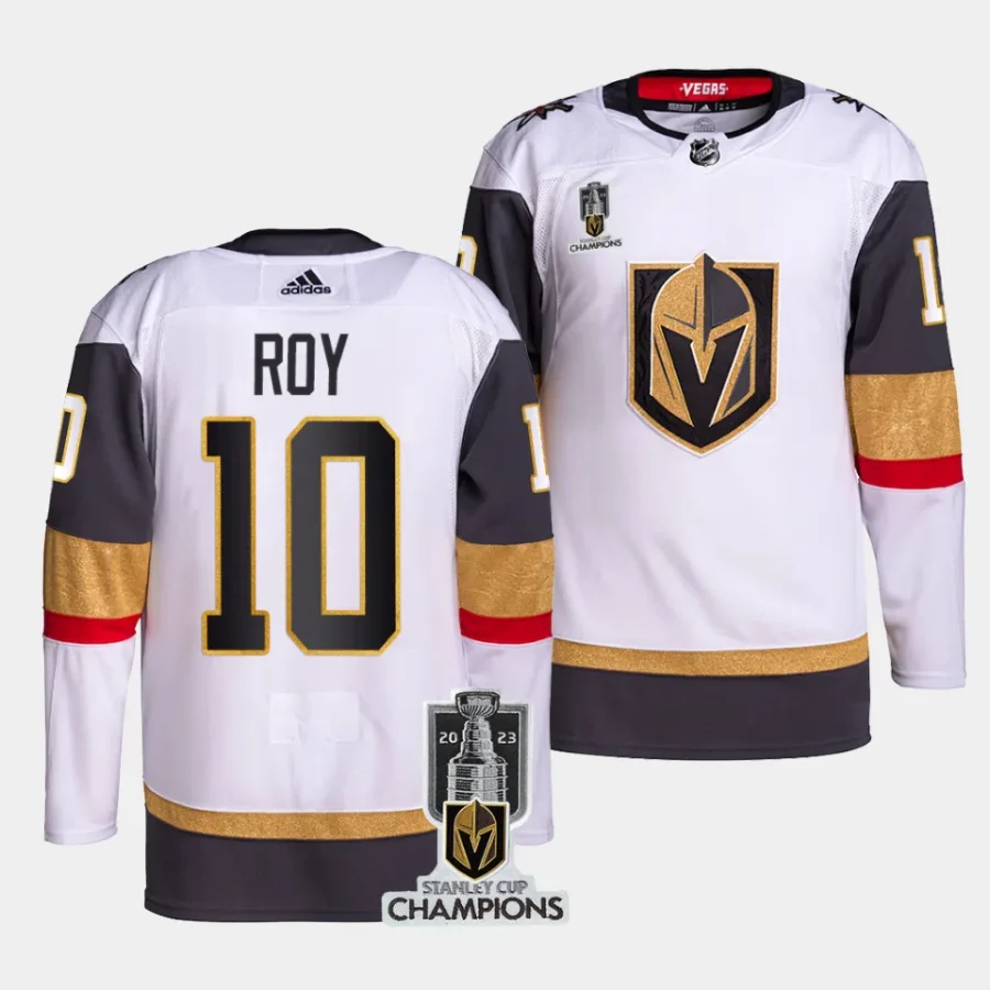 nicolas roy vgk white 2023 stanley cup champions authentic away jersey