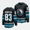 nikita okhotiuk sharks black 2023 24cali fin 3rd alternate breakaway player jersey