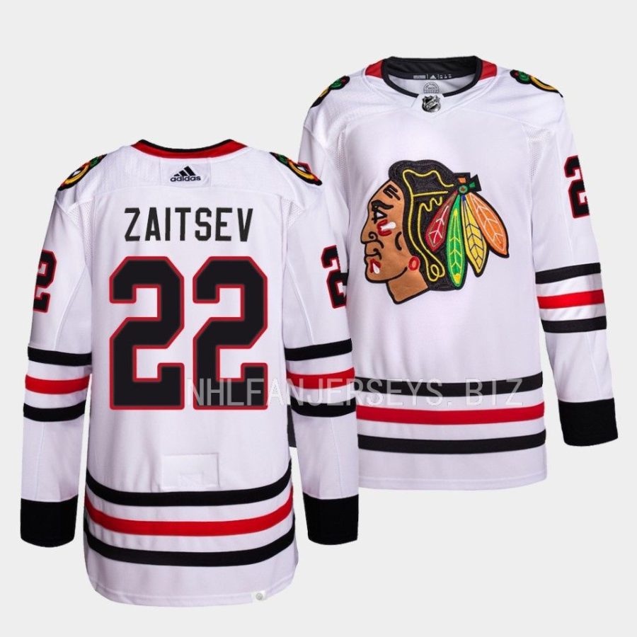 nikita zaitsev blackhaw white authentic primegreen away jersey