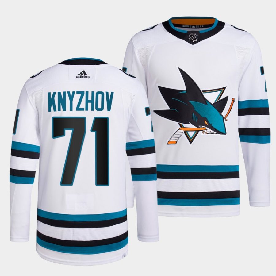 nikolai knyzhov sharks white 2022 23away primegreen authentic jersey