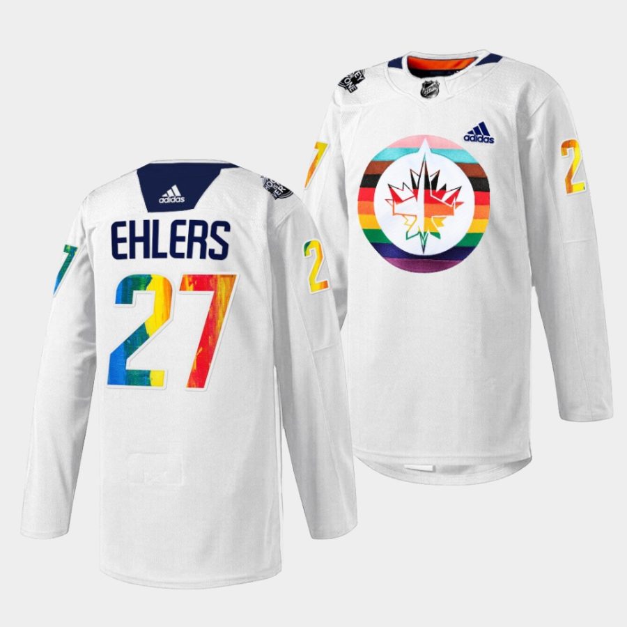 nikolaj ehlers jets white 2023pride night hockeyisforeveryone jersey