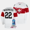 nino niederreiter switzerland 2023 iihf world championship home white jersey