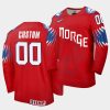 norway custom 2021 iihf world championship red limited jersey