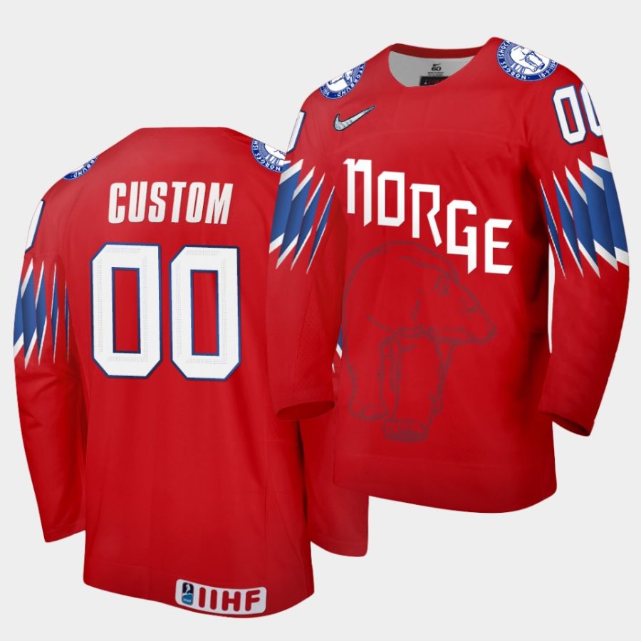 norway custom 2021 iihf world championship red limited jersey