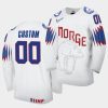 norway custom 2021 iihf world championship white home jersey