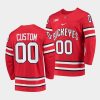 ohio state buckeyes custom college hockey red jersey