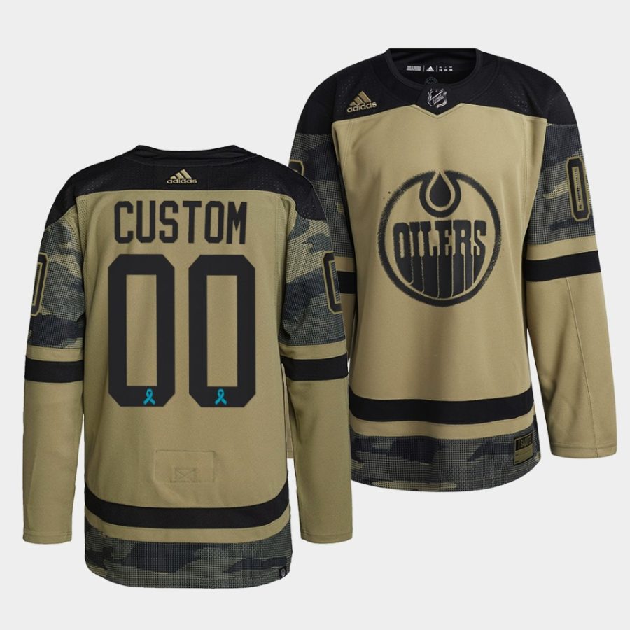 oilers custom camo canadian armed force 2021 caf night jersey