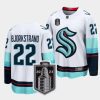 oliver bjorkstrand kraken white 2023 stanley cup playoffs away jersey