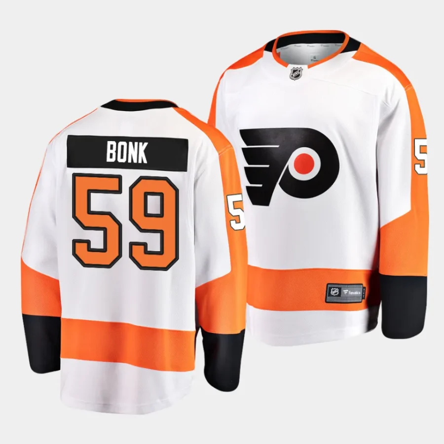 oliver bonk flyers white away 2023 nhl draft breakaway playerjersey