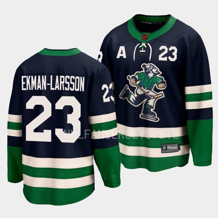 oliver ekman larsson canucks navy 2022 special edition 2.0 breakaway jersey