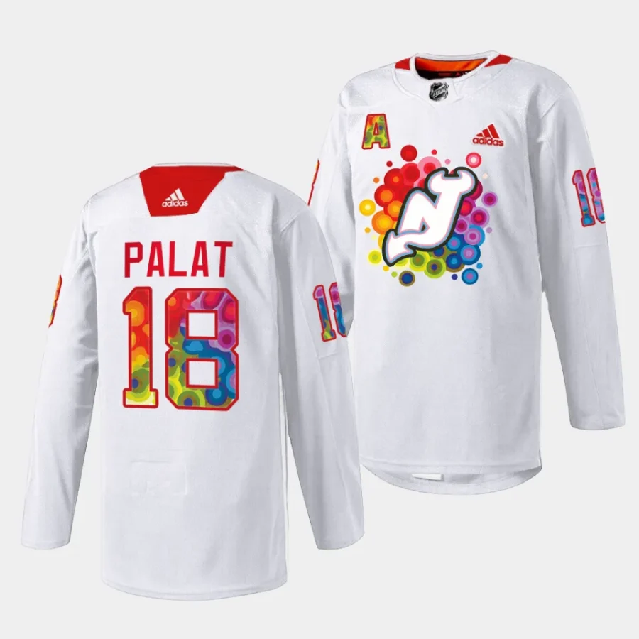 ondrej palat devils white 2023 pride night special jersey