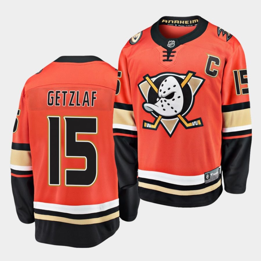 orange anaheim ducks sideline ryan getzlaf jersey