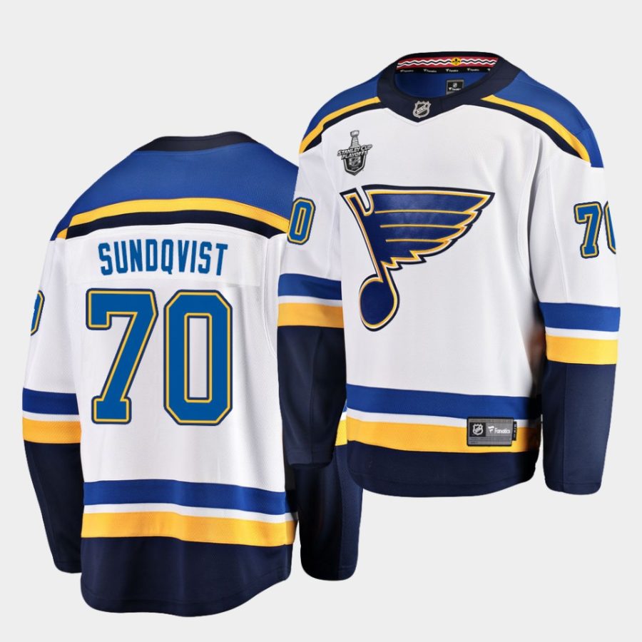 oskar sundqvist blues 2019 stanley cup final white jersey 0