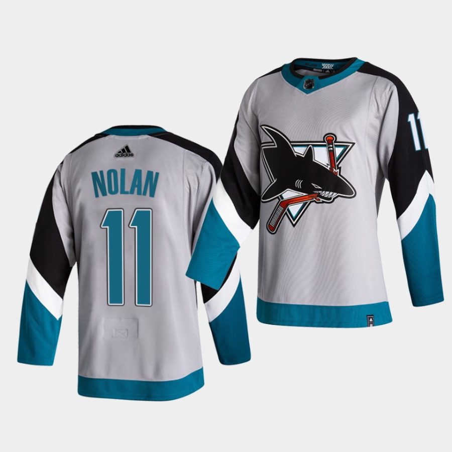 owen nolan sharks grey 2021 reverse retro special edition authentic jersey