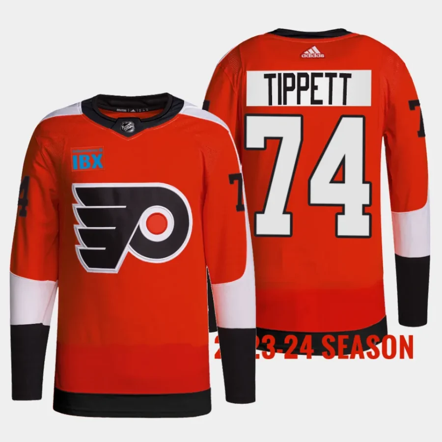 owen tippett flyers burnt orange 2023 24home primegreen jersey