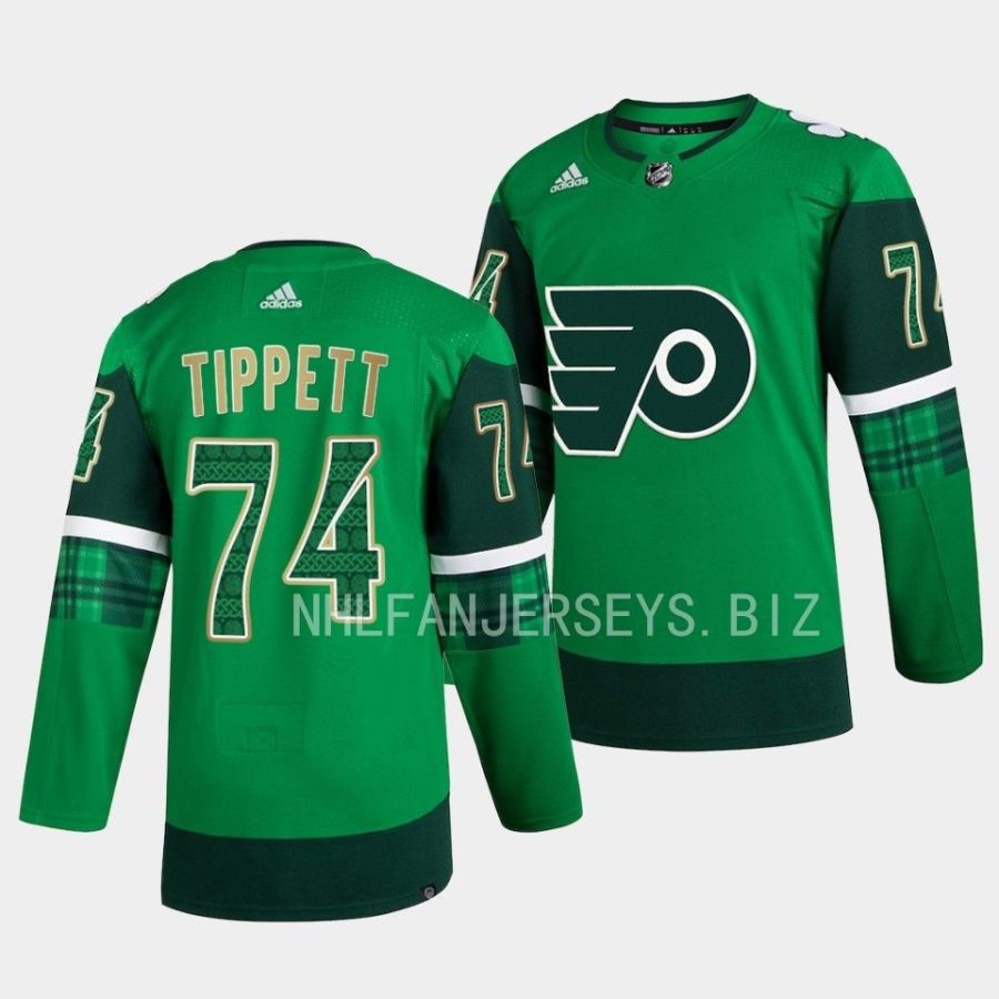 owen tippett flyers green 2023 st. patricks day primegreen authentic jersey