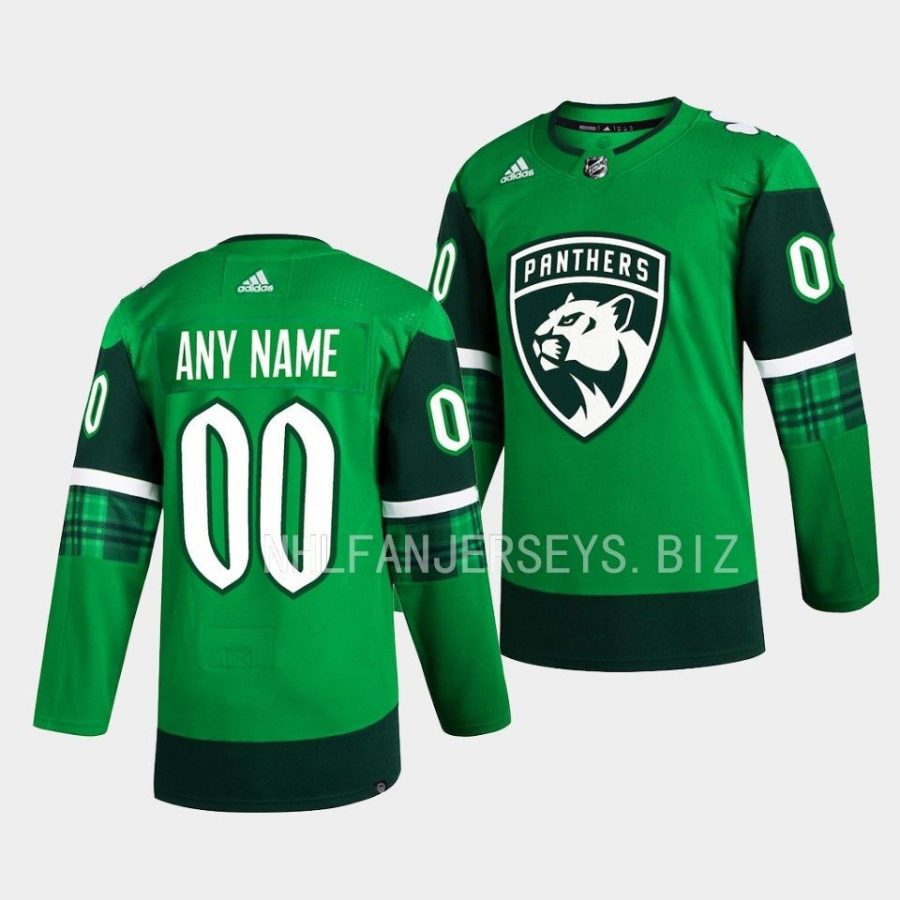 panthers custom primegreen authentic green 2023 st. patricks day jersey