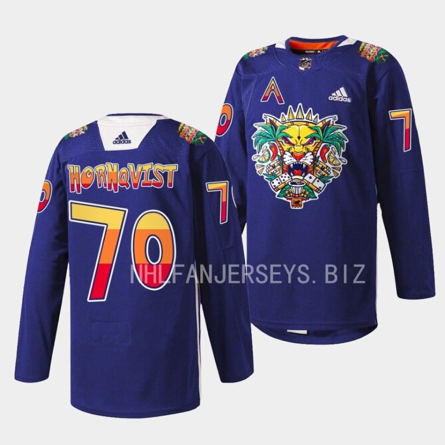 patric hornqvist panthers warmups 2023vamos gatos navy jersey