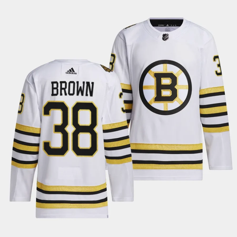 patrick brown bruins white 2023 24100th anniversary primegreen authentic playerjersey