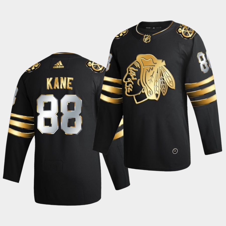 patrick kane blackhawks 2020 21 black golden edition limited authentic jersey