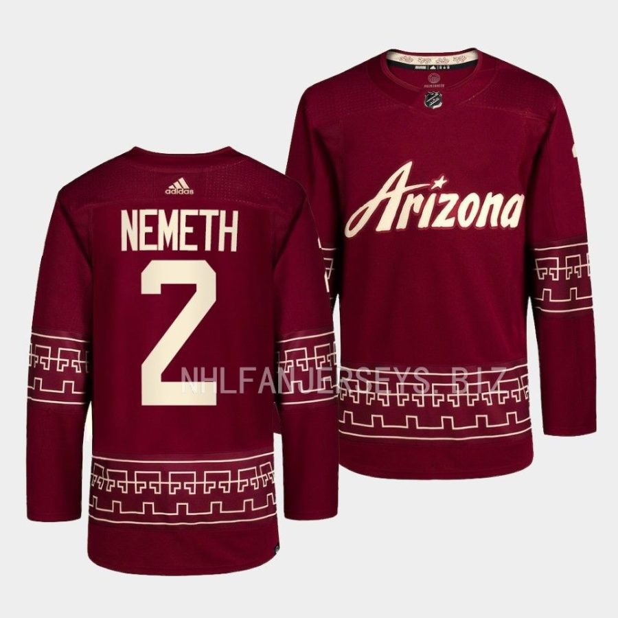 patrik nemeth coyotes garnet 2022 23desert night alternate primegreen authentic jersey