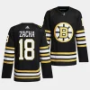 pavel zacha bruins black 2023 24100th anniversary primegreen jersey