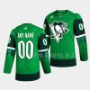 penguins custom primegreen authentic green 2023 st. patricks day jersey