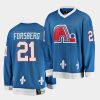 peter forsberg quebec nordiques heritage vintage blue jersey