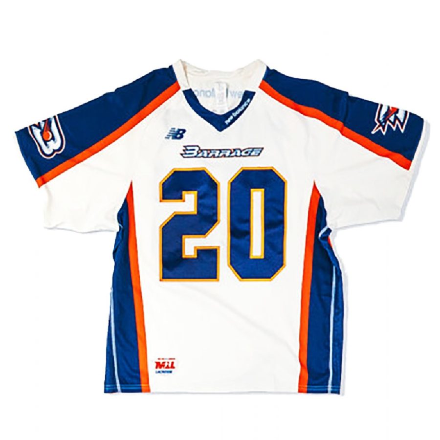 philadelphia barrage 2020 mll lacrosse white jersey