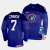 pierre crinon france 2023 iihf world championship away blue jersey