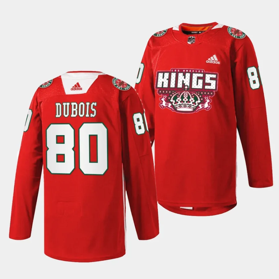 pierre luc dubois la kings red 2023 x mas holiday specialty jersey