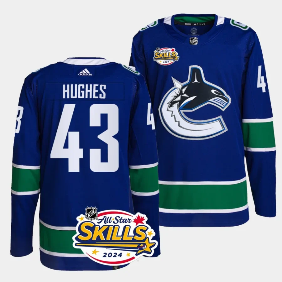 quinn hughes canucks blue 2024 nhl all star skills authentic home jersey