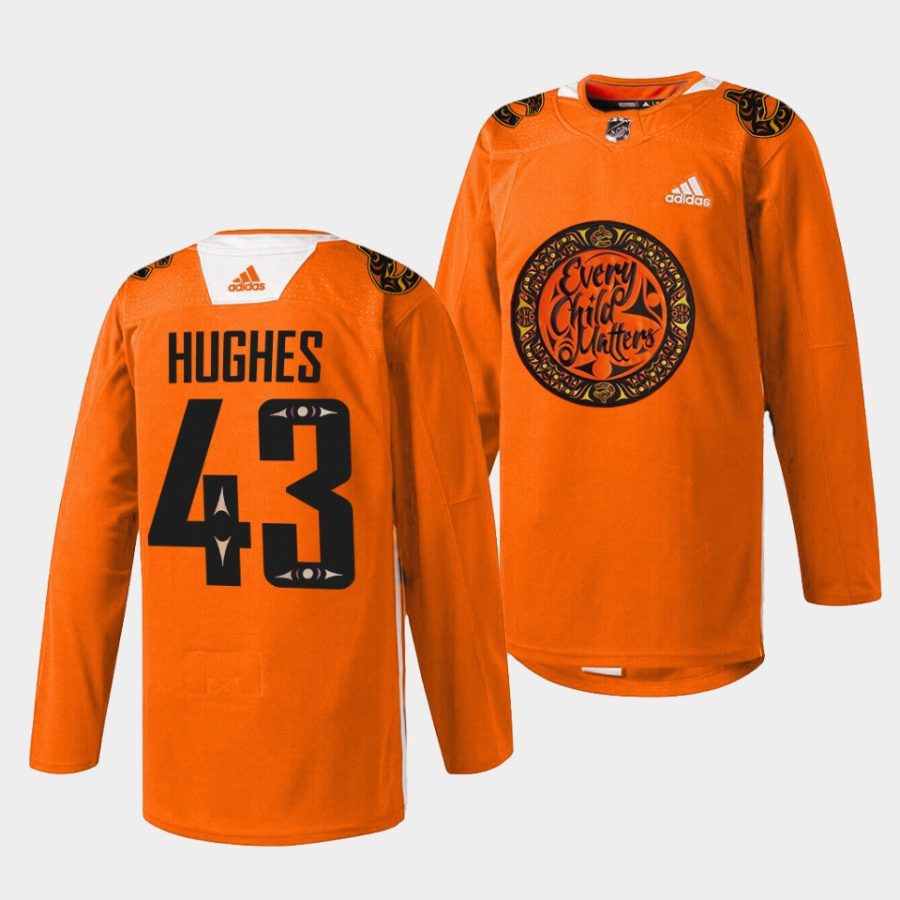 quinn hughes canucks warmup 2022national day for truth and reconciliation orange jersey