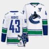 quinn hughes canucks white kevin bieska patch away jersey