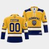 quinnipiac bobcats custom 2023 ncaa national champions gold ice hockey jersey