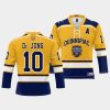 quinnipiac bobcats ethan de jong 2023 ncaa national champions gold ice hockey jersey