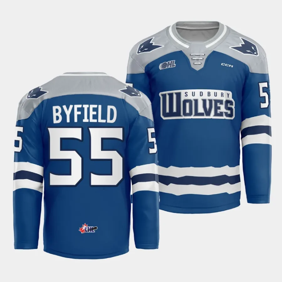 quinton byfield sudbury wolves blue 2023 24futuristic alternate ohl replica jersey