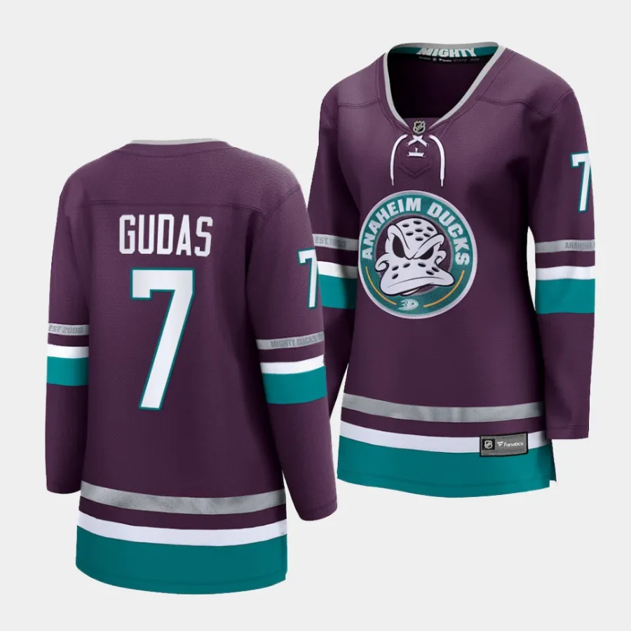 radko gudas ducks purple 2023 2430th anniversary premier womenjersey