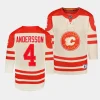 rasmus andersson flames 2023 nhl heritage classic youth cream jersey