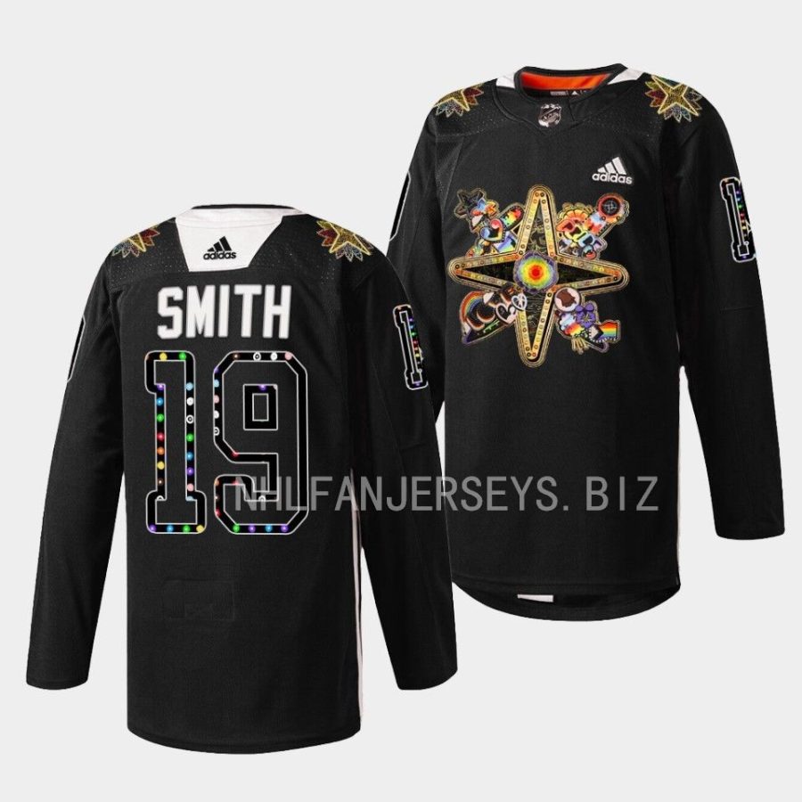 reilly smith golden knights black 2023 pride knight warmups jersey