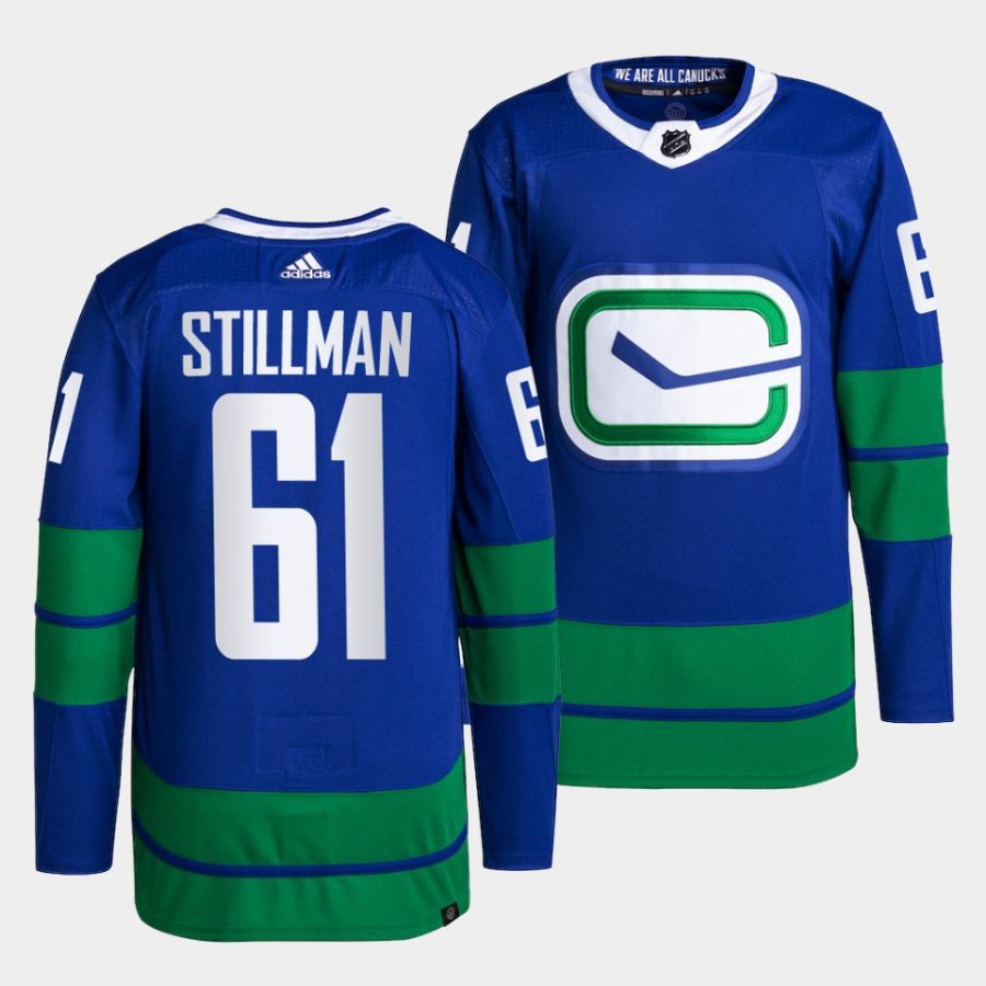 riley stillman canucks blue 2022 23primegreen alternate jersey