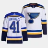 robert bortuzzo blues white away primegreen authentic projersey