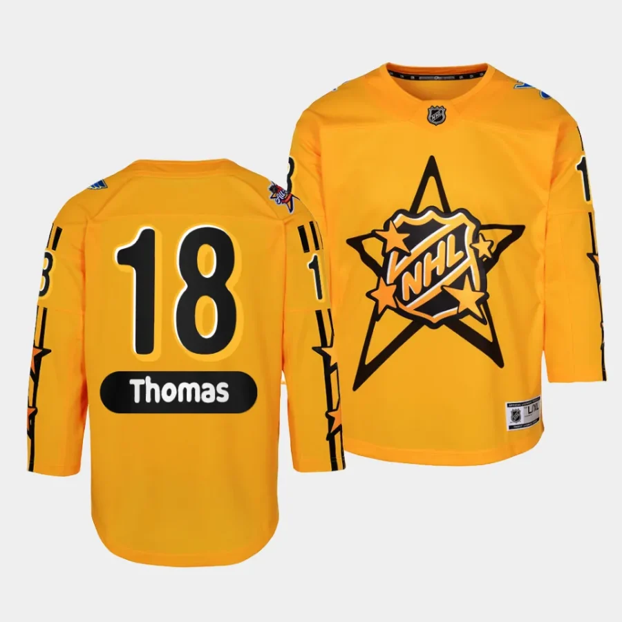 robert thomas blues 2024 nhl all star game youth yellowpremier jersey