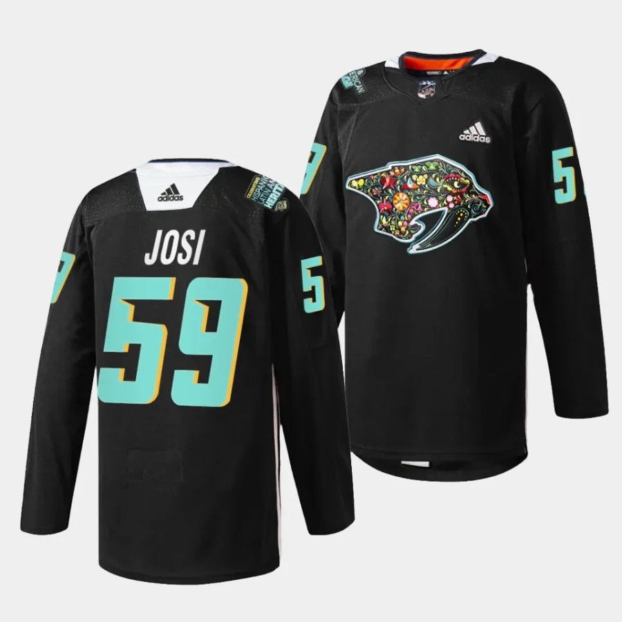 roman josi predators black 2023 hispanic heritage night jersey