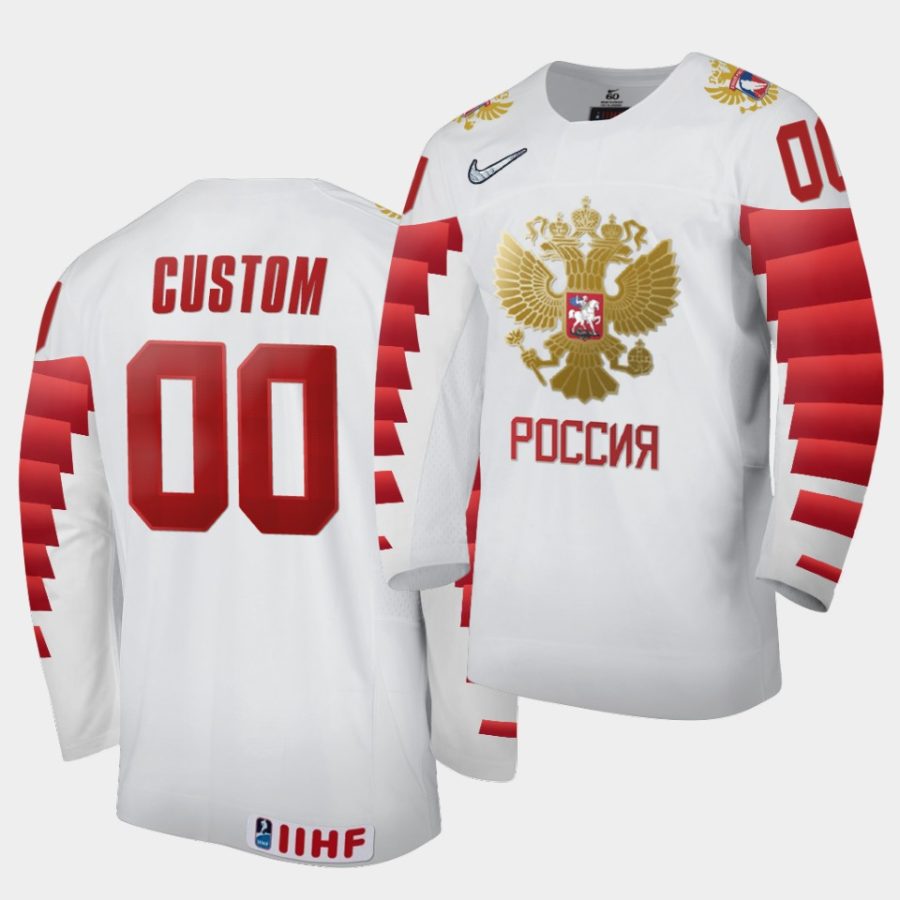 russia custom 2020 iihf world ice hockey white home jersey