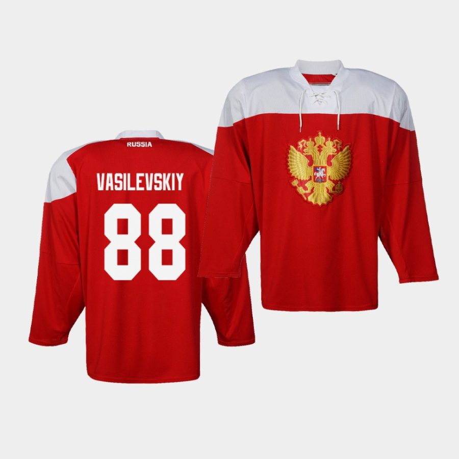 russia team andrei vasilevskiy iihf world championship red jersey