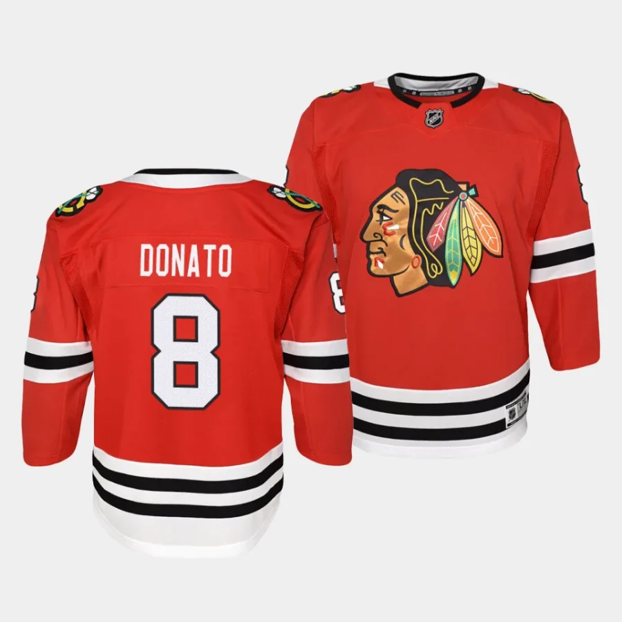 ryan donato blackhawks home youth redpremier player jersey